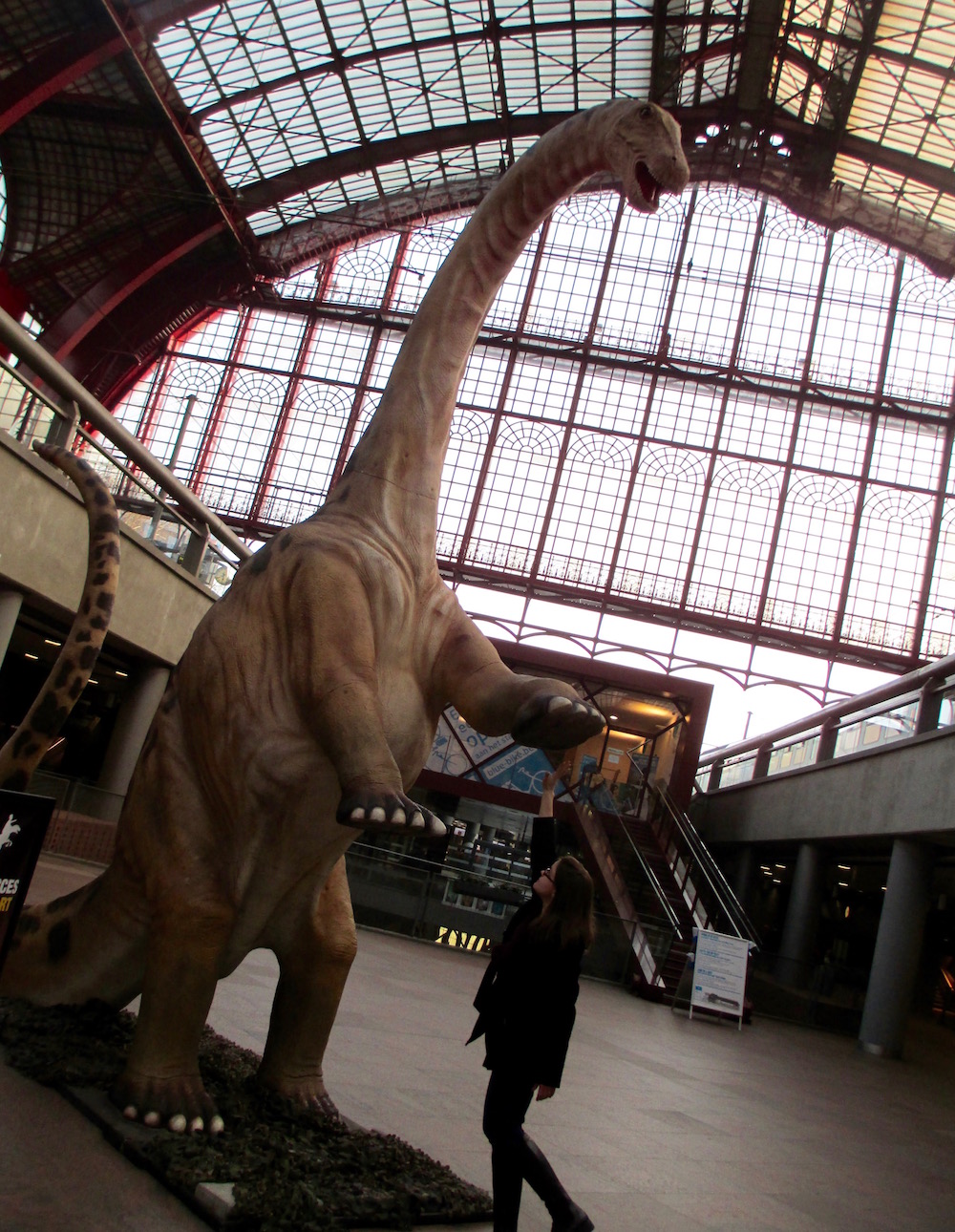 The dinosaur in the Antwerp Belgium train station