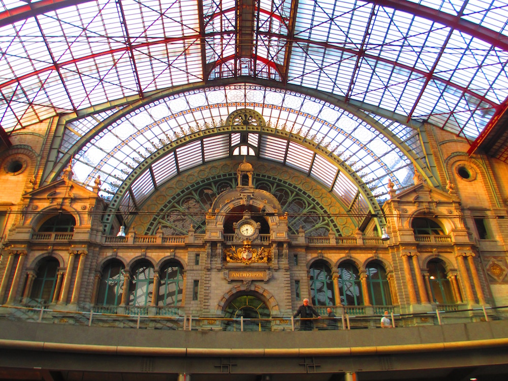 Antwerp Belgium train station interior upper level