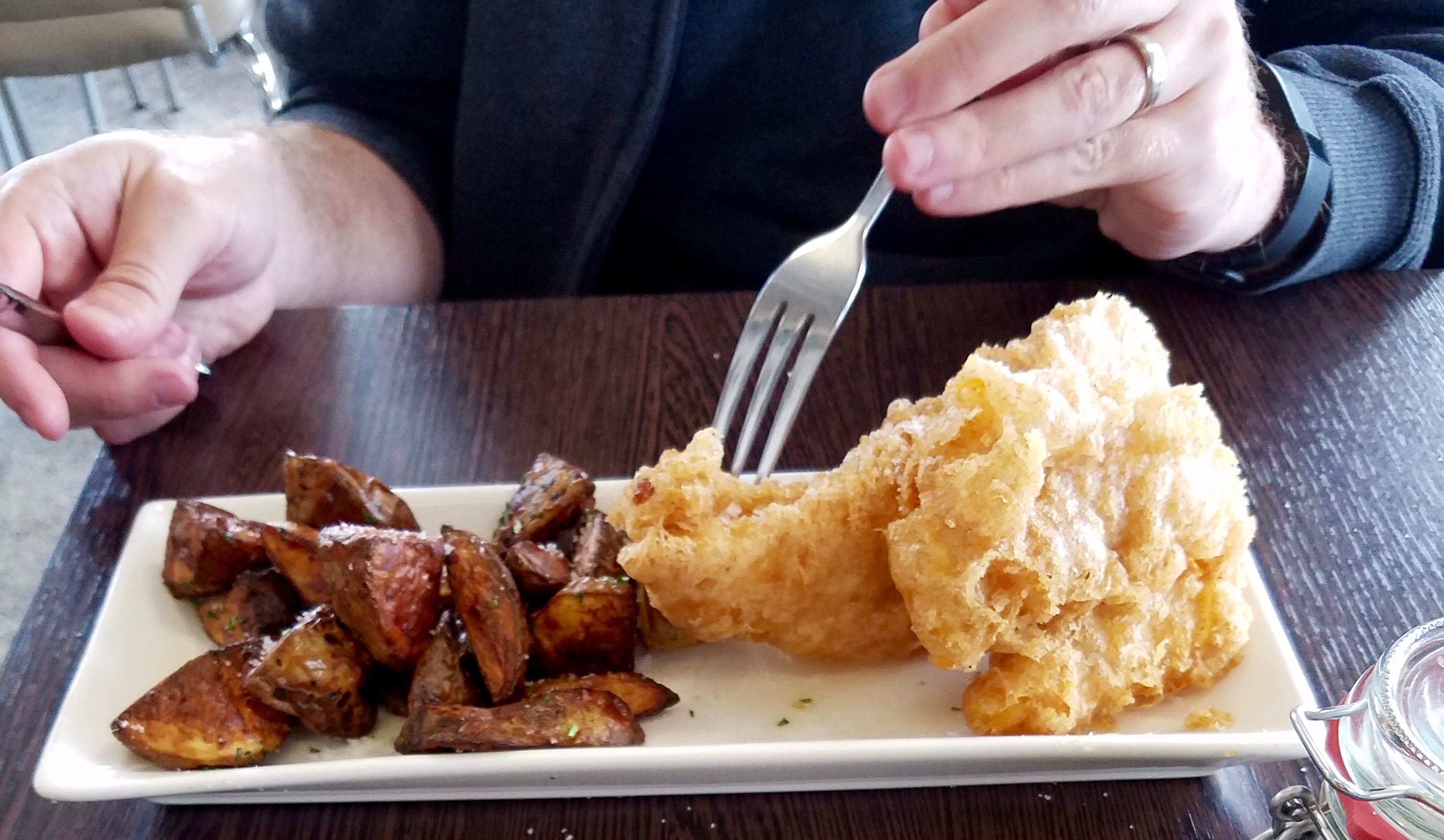 Fried cod and crispy potatoes at Icelandic Fish & Chips in Reykjavik Iceland